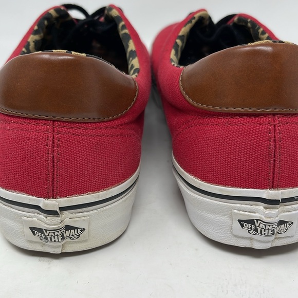 Vans  Maroon Red Authentic Low Pro Canvas Sneaker Leopard Interior - Picture 11 of 11